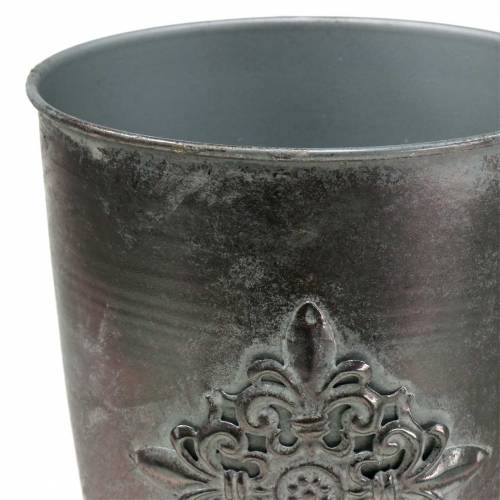 položky Dekorativní kovový pohár s ornamentem stříbrnošedá Ø16,5cm V31cm