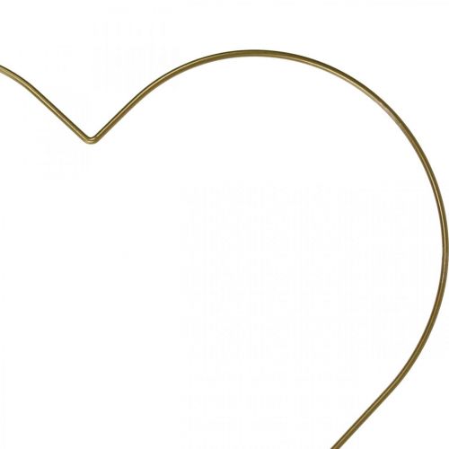 Kovový prsten ve tvaru srdce, závěsná dekorace kov, deko smyčka zlatá W32,5cm 3ks