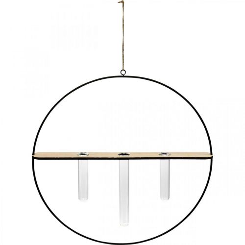 Floristik24 Ozdobný prsten na zavěšení s brýlemi kovový černý Ø35cm