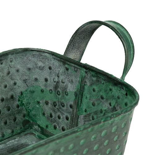 Floristik24 Čtvercová kovová mísa zelená 30cm x 11cm V6cm