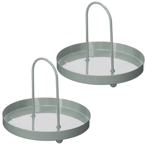 položky Dekorativní podnos pro použití v kuchyni a k ozdobení jídelního stolu, vysoká rukojeť, 18 cm