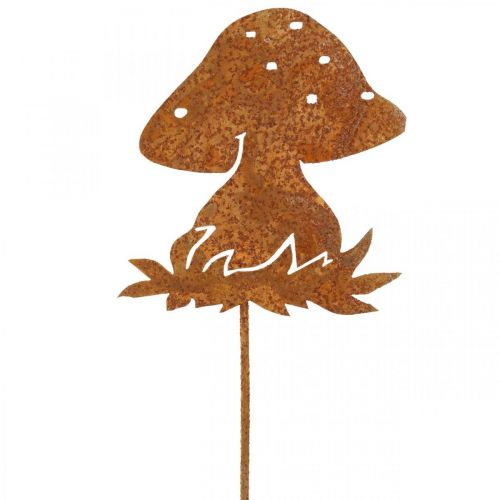 Floristik24 Kovová zátka muchovník podzimní dekorace houbová dekorace patina 42cm