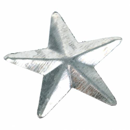 Floristik24 Hvězdný kov stříbrný 4cm 48 ks