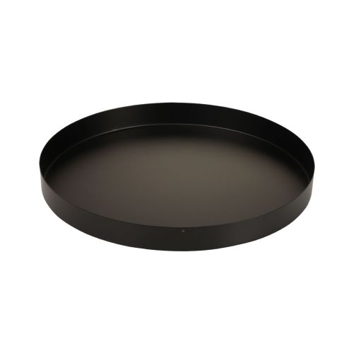 Floristik24 Kovový podnos kulatý podnos na svíčku černý Ø20cm V2,5cm 2ks