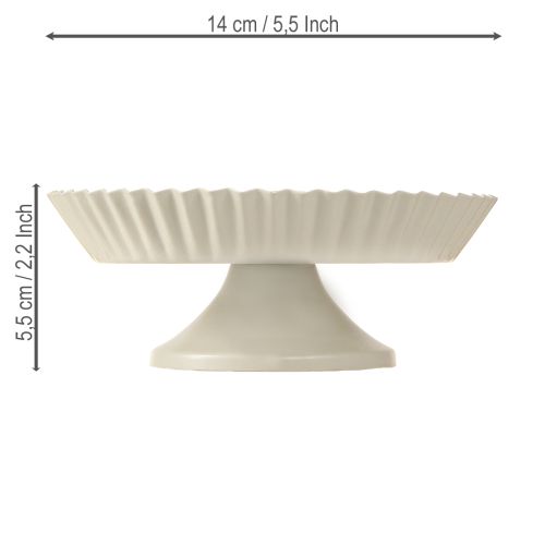položky Dekorativní kovový talíř šedý s podstavcem, kovový talíř Ø14cm, 2 ks