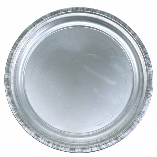 Floristik24 Dekorační talíř kov stříbrný lesklý Ø36cm V3cm