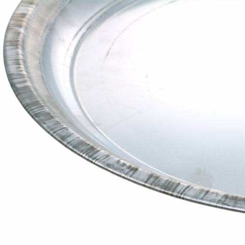 položky Dekorační talíř kov stříbrný lesklý Ø34cm V3cm