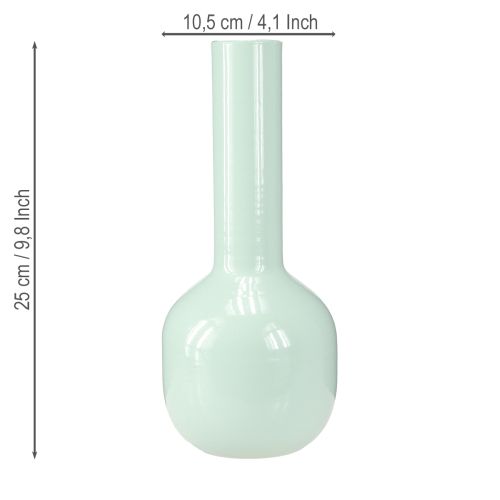 položky Kovová váza Smaltovaná váza v mátově zelené Ø10,5cm H25,5cm
