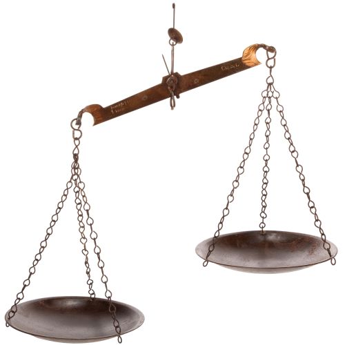 Floristik24 Dekorativní váha v nostalgickém designu do kuchyně a obývacího pokoje, vintage nádech, 58 cm