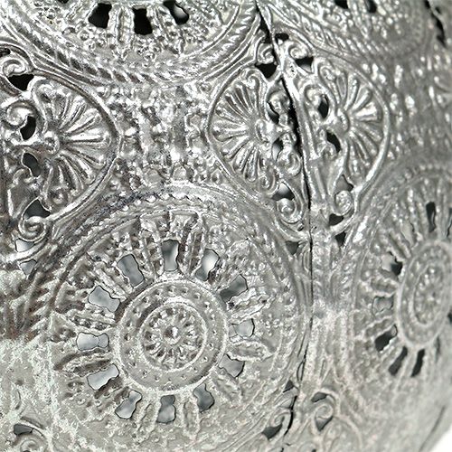 Floristik24 Kovová lucerna stříbrná orientální Ø17,5cm V12cm