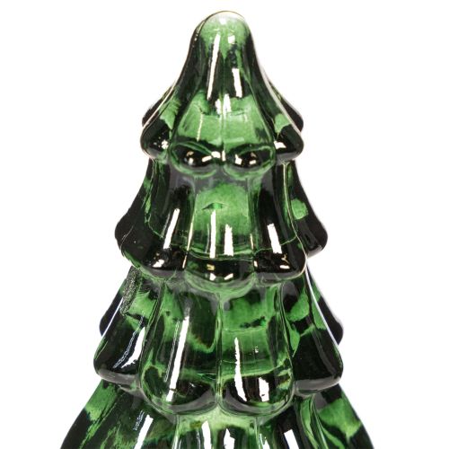 Skleněný vánoční stromeček s LED světly, stolní dekorace, Vánoce, 13 cm, 2 kusy | Floristik24.cz