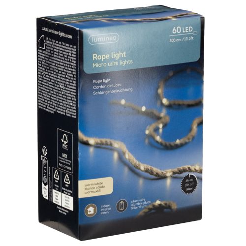 položky Mikro LED světelný řetěz s kabelem, vnitřní, teplá bílá, 390 cm
