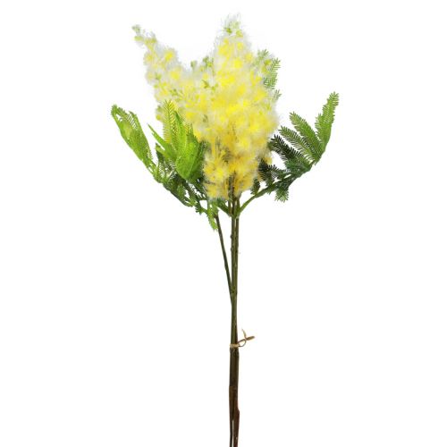 Floristik24 Umělá rostlina stříbrná akát mimóza žlutě kvetoucí 53cm 3ks