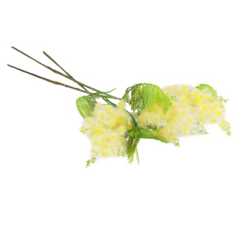 položky Umělá rostlina stříbrná akát mimóza žlutě kvetoucí 53cm 3ks