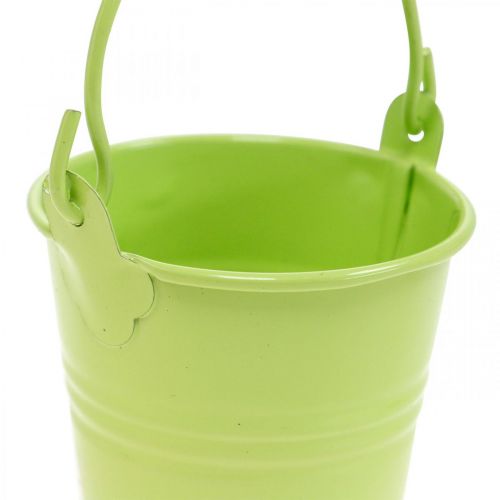 Floristik24 Mini plechové vědro pastelové barvy různé letní dekorace Ø6cm V7cm 12ks