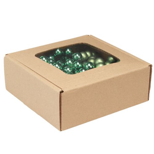 položky Mini vánoční koule skleněné na drátě zelené Ø1,5cm 140 ks