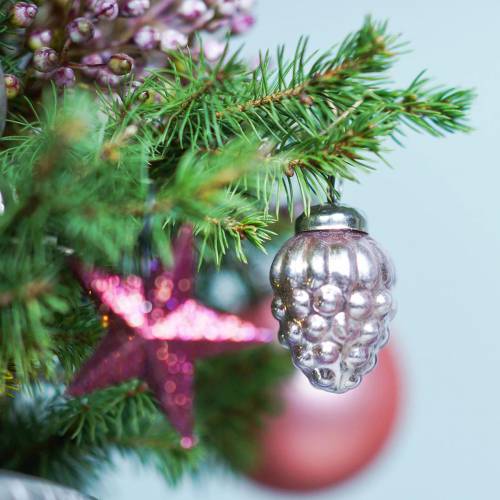 položky Mini vánoční ozdoby na stromeček mix 4,5cm stříbrná, růžová 10ks