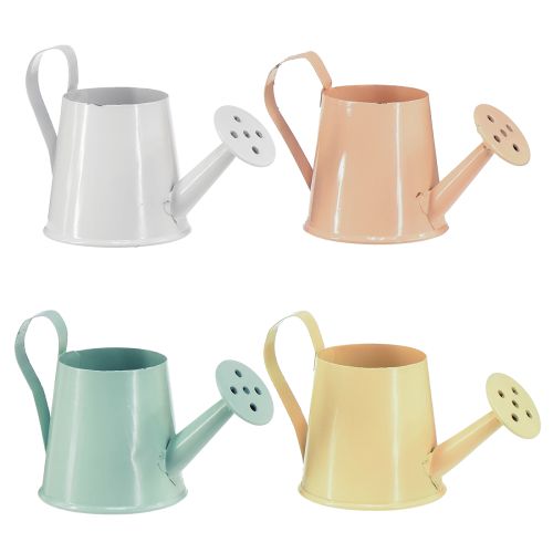 položky Mini konev Kovová dekorace jaro 4 barvy 5cm 8 ks
