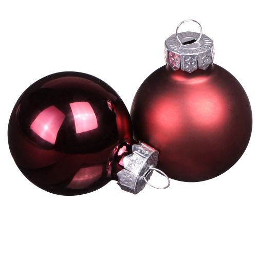 položky Mini skleněné koule na Vánoce v Berry Ø3cm 22 ks