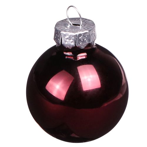 položky Mini skleněné koule na Vánoce v Berry Ø3cm 22 ks