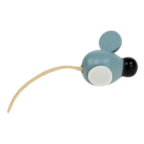 Floristik24 Mini dřevěná myš bílá šedá 2cm 24p