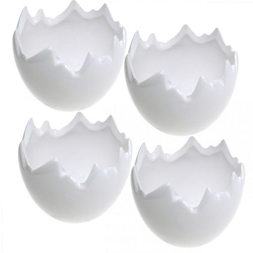 Floristik24 Mini květináč na rostliny skořápka bílá Ø8cm V7cm 4ks