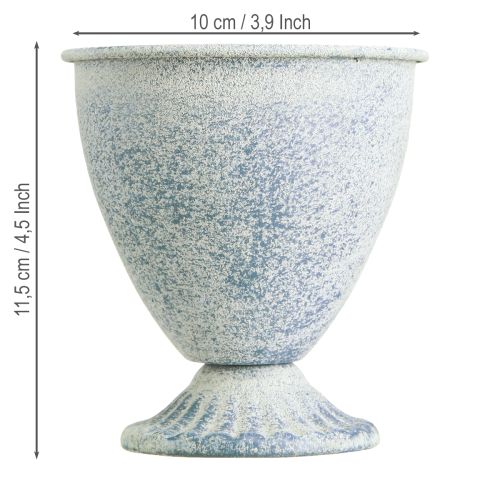 položky Mini trofejní váza kalich kov bílá modrá H11,5cm 2ks