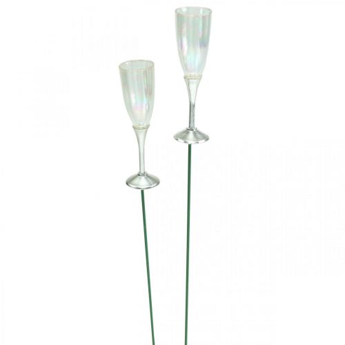 položky Mini sklenička na šampaňské Silvestrovská dekorace k nalepení 7,5cm 24 ks