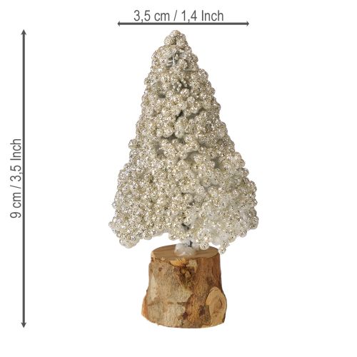 položky Mini vánoční dekorace na stůl, šampaňské bílé, V8 cm, 12 ks