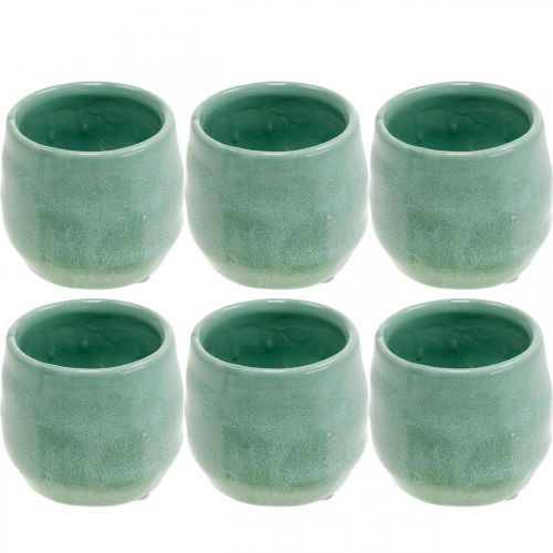 Floristik24 Mini konvička, keramická nádoba, dekorativní lucerna, květináč vlnitý vzor Ø8cm 6ks