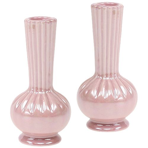 Floristik24 Mini váza perleť růžová Ø5cm H10cm 6ks