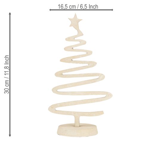 položky Mini vánoční dekorace na kovový stromeček z hliněné optiky béžové barvy, výška 30 cm
