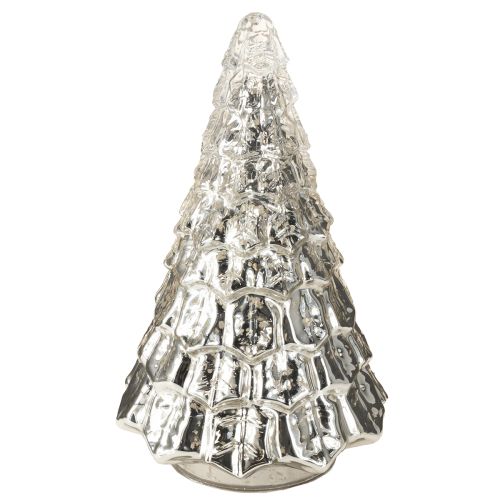 Floristik24 Mini vánoční stromeček s LED osvětlením stříbrno-zlatý 28 cm