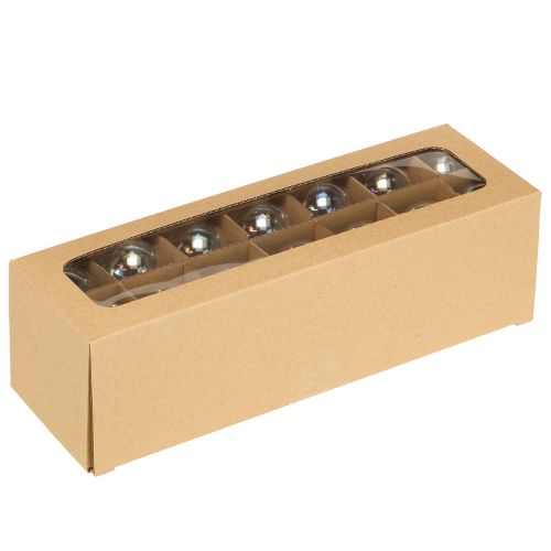 položky Mini vánoční koule skleněné duhové čiré 4 cm 24 ks