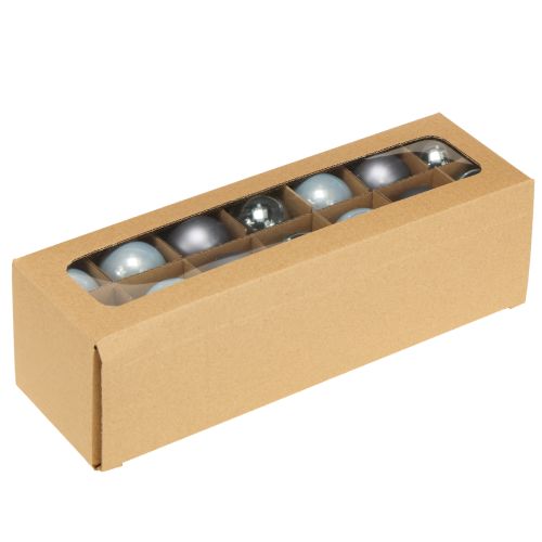 položky Mini vánoční koule skleněné modré matné metalické Ø4cm 24 ks