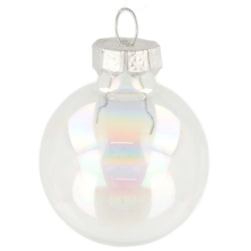Floristik24 Mini vánoční koule skleněné kuličky duhové čiré 3 cm 22 kusů