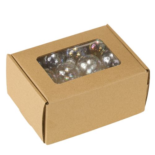 položky Mini vánoční koule skleněné kuličky duhové čiré 3 cm 22 kusů