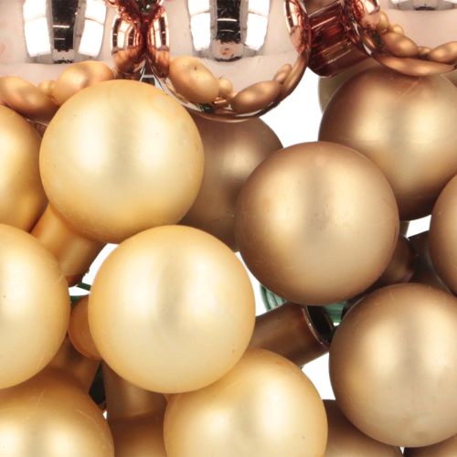 položky Mini vánoční koule zlatá růže zrcadlové bobule 2 cm 140 kusů