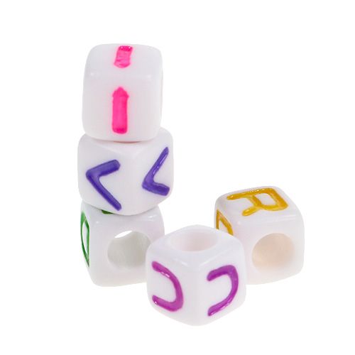 Floristik24 Mini kostky s písmeny 7mm barevné 90g