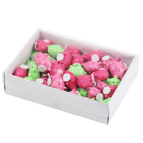 Floristik24 Mini prasátka pro štěstí barevná 2,5cm 45ks
