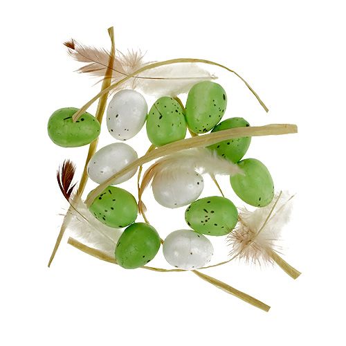 Floristik24 Mini vajíčko zelenobílé 2,5cm 48 ks