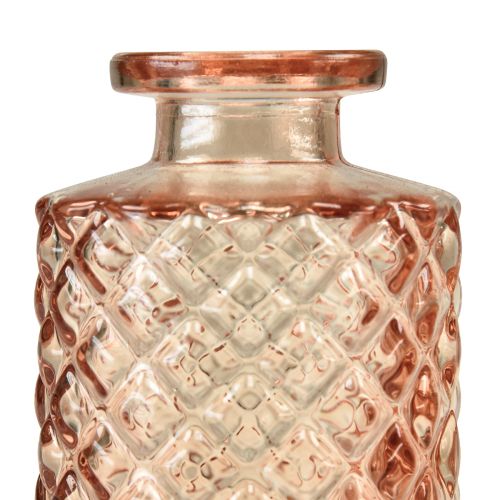 Floristik24 Mini skleněná váza diamantový krystal vzhled hnědá H13,5cm 4ks