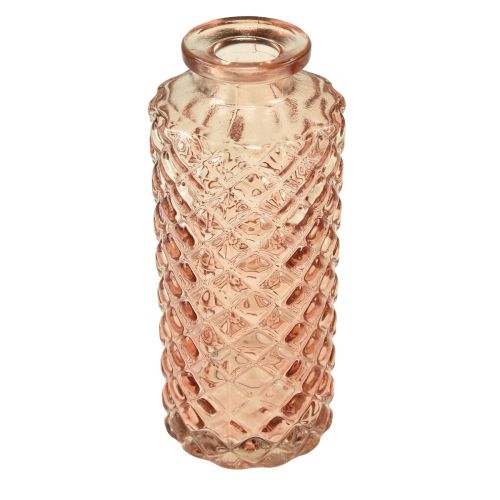 Floristik24 Mini skleněná váza diamantový krystal vzhled hnědá H13,5cm 4ks