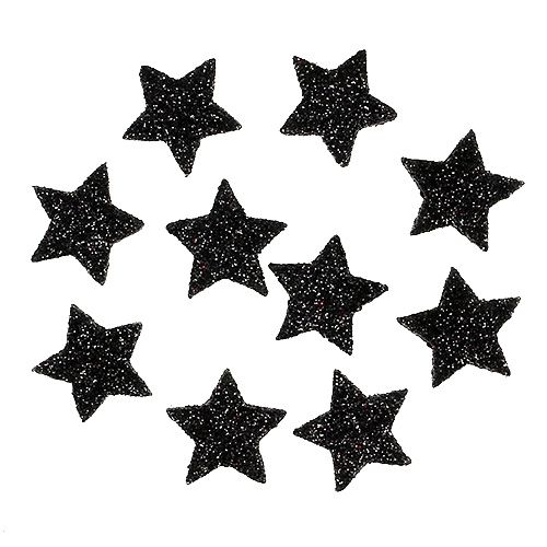 položky Mini třpytivá hvězda černá 2,5 cm 96 kusů