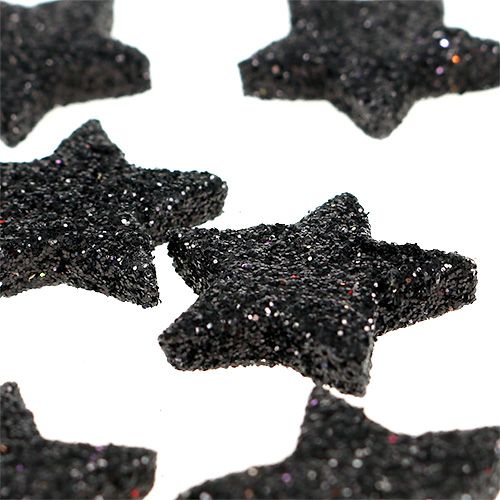 položky Mini třpytivá hvězda černá 2,5 cm 96 kusů