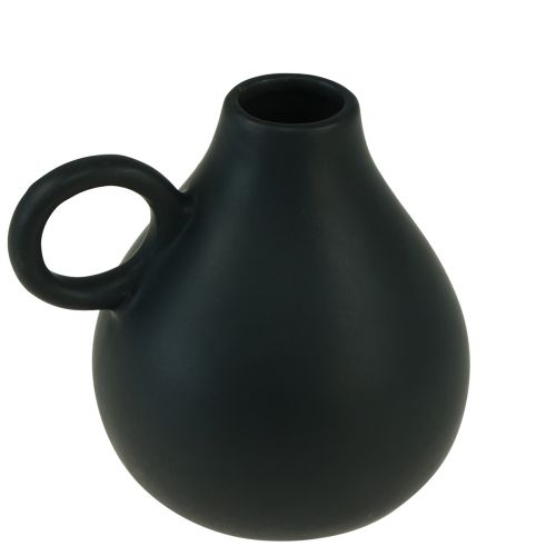 položky Mini keramická váza černá rukojeť keramická dekorace V8,5cm