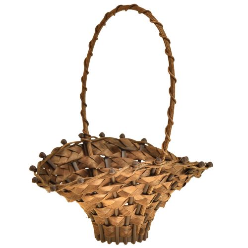 položky Mini košík s uchem proutěný košík košík na ucho hnědý 15×11cm