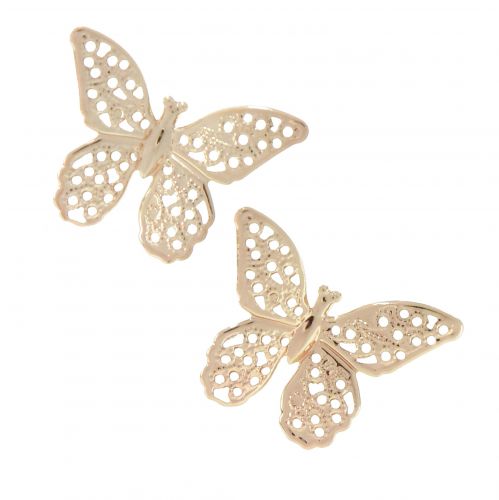Floristik24 Mini motýlci kovová rozptylová dekorace zlatá 3cm 50ks