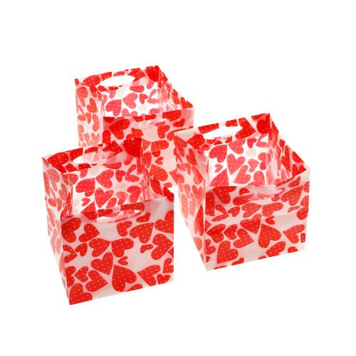 Floristik24 Mini sáčky plastové červené 6,5cm x 6,5cm 12ks