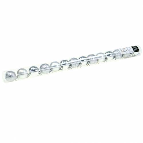 položky Mini vánoční koule stříbrná Ø3cm 14 ks